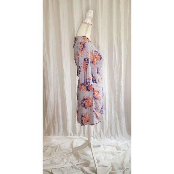 SELFIE LESLIE Women's Size Med. Cami Angel Sleeve Blue Tie Waist Wrap Dress - Picture 3 of 15